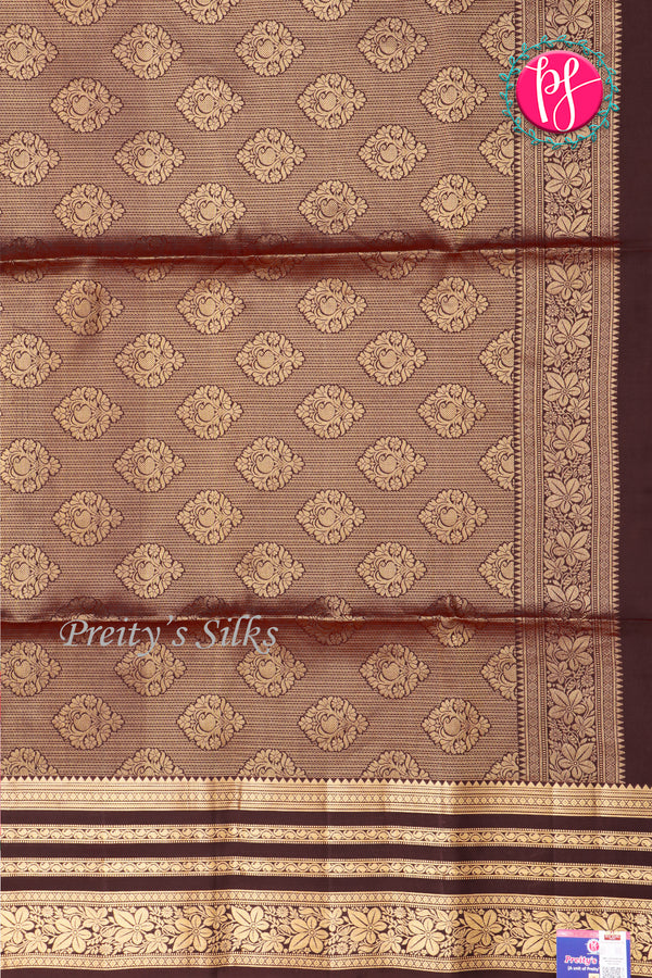 Kanchipuram Soft Silk Saree-Green And Deepbrown-PA27210