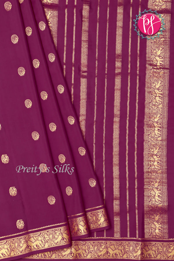 Pure Mysore Crepe Silk Saree-PF77430