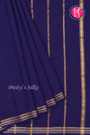 Pure Mysore Crepe Silk Saree-Navyblue-PA20546