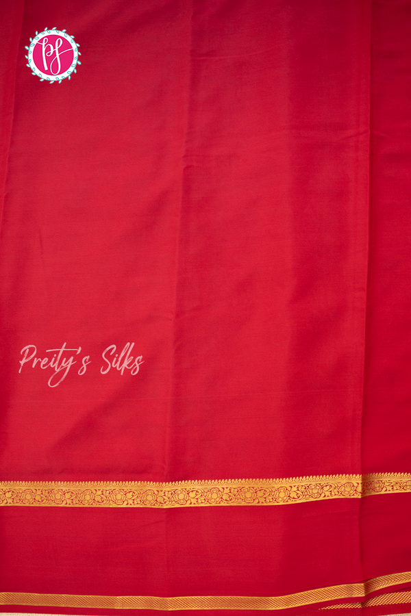 Pure Mysore Crepe Silk Saree-Mustardyellow And Pink-PA56316
