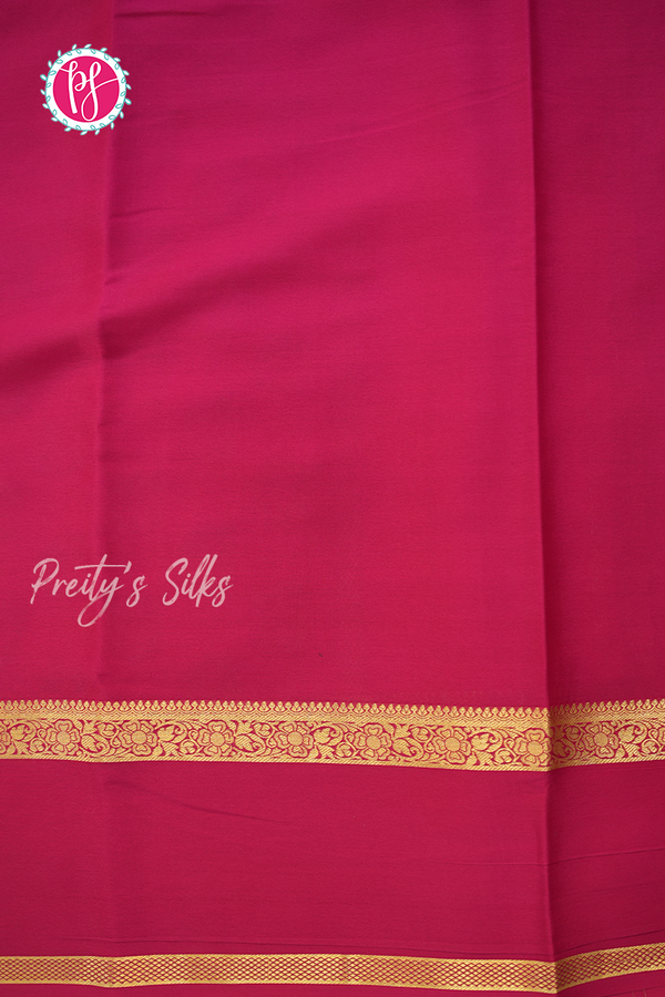 Pure Mysore Crepe Silk Saree- Steel Gray And Mejentapink-PA56316