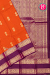 Half Pure Kanchipuram Silk Saree-Rustorange And Deep wine-PA25919