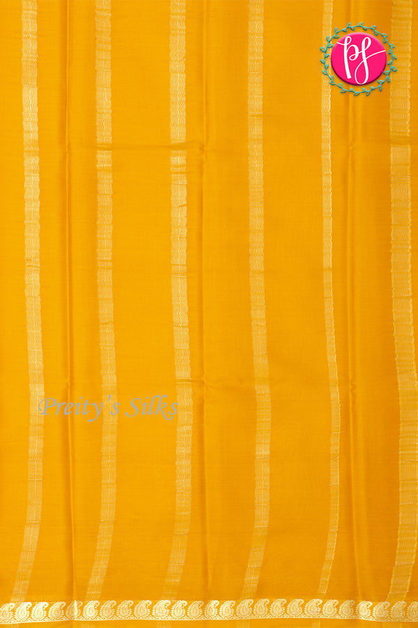 Pure Mysore Crepe Silk Saree-MustardYellow-PA21766