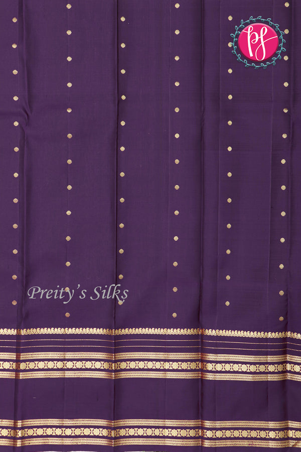 Pure Kanchipuram Silk Saree-Magenta-Rose And Navyblue-PA17570