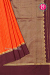 Pure Mysore Crepe Silk Saree Contrast PlainBorder -Rustorange And Maroon-PA10788