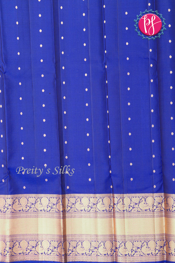Pure Kanchipuram Silk Saree-Royalblue-PA17585