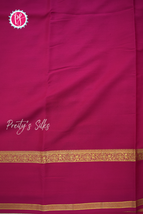 Pure Mysore Crepe Silk Saree-Peach And Crimpsonred-PA56316