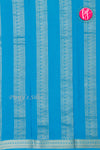 Pure Mysore Crepe Silk Saree-Double checks-Royalblue And Tealblue-PA26523