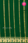 Pure Mysore Crepe Silk Saree -Orange And Bottlegreen-PA47159