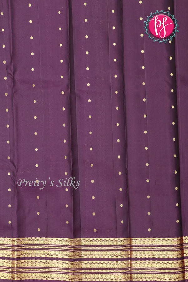 Pure Kanchipuram Silk Saree-Rust orange And DeepPurple-PA17564