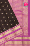Half Pure Kanchipuram Silk Saree-Black And Pink-PA25014
