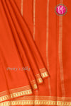 Pure Mysore Crepe Silk Saree -Orange-PA03096