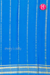 Pure Mysore Crepe Silk Saree-Royalblue And Tealblue- PA34176