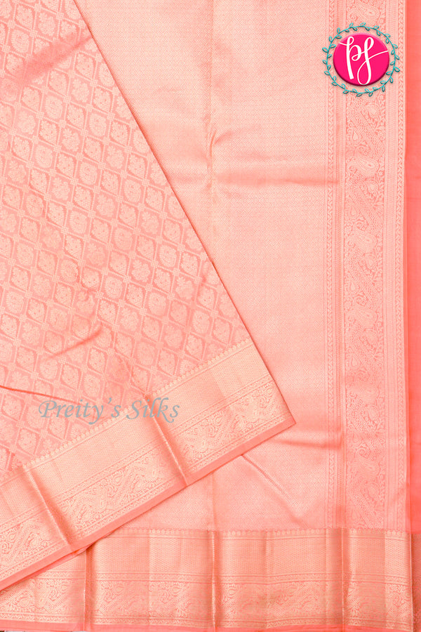 Pure Kanchipuram Silk Saree-Peach-PA25431