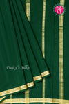 Pure Mysore Crepe Silk Saree -Bottlegreen-PA11134