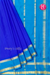 Pure Mysore Crepe Silk Saree -Royalblue And Blue-PF82493