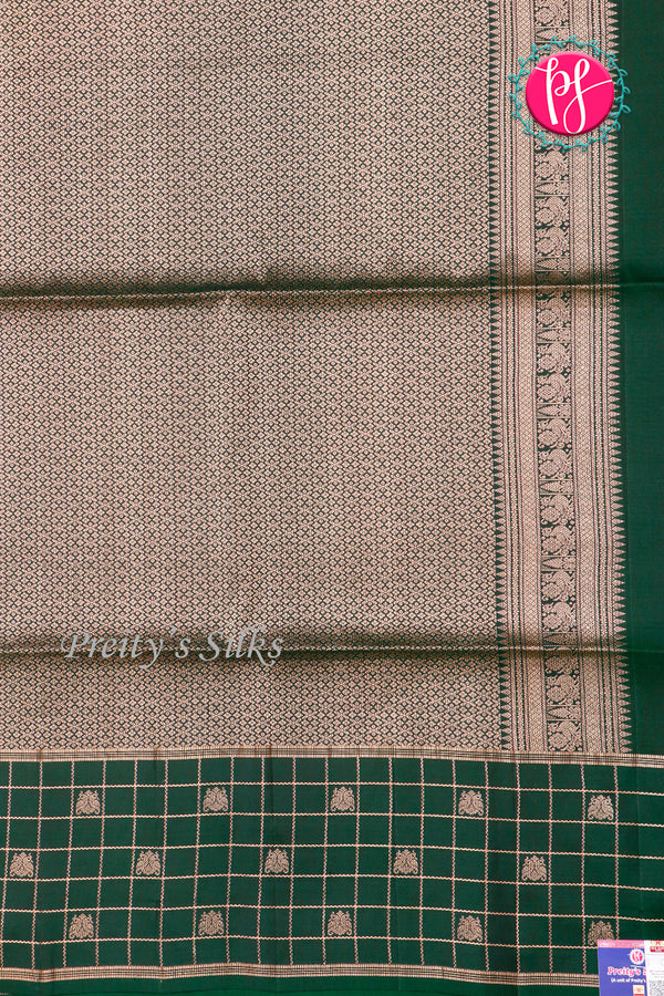Kanchipuram Soft Silk Saree-Soft Coral Pink And Bottlegreen-PA27323