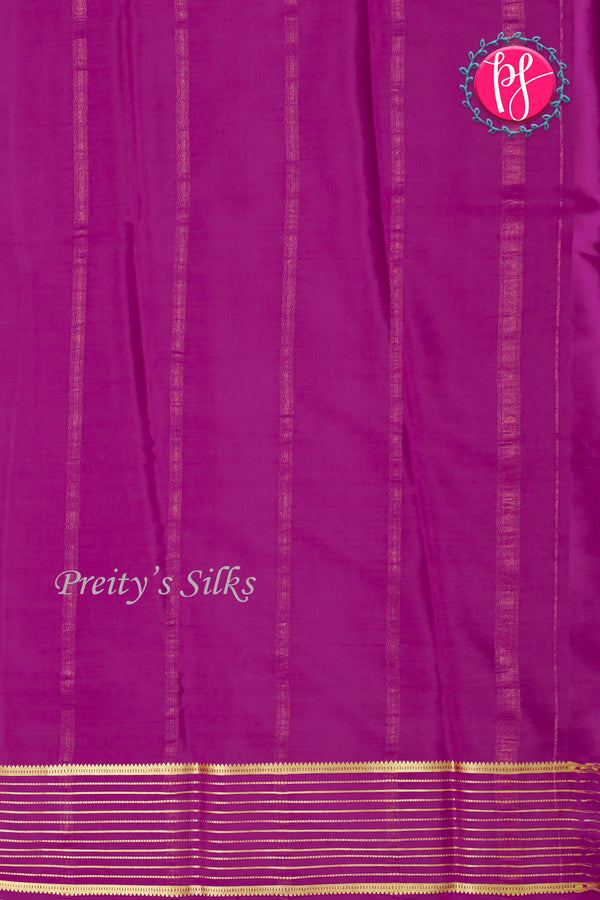Pure Mysore Crepe Silk Saree-Olivegreen And Mejentapink-PA28865