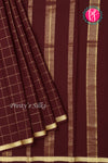 Pure Mysore Crepe Silk Saree-Singlechecks-Maroon-PA20527
