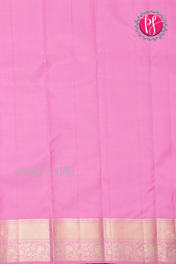 Pure Brocade Kanchipuram Silk Saree - light pink-PA04492