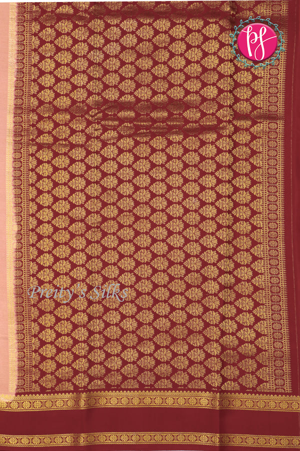 Pure Mysore Crepe Silk Saree With Bentex Border-PF80241