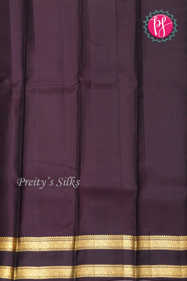 Pure Kanchipuram Silk Saree-Light brown And Darkbrown-PF45411