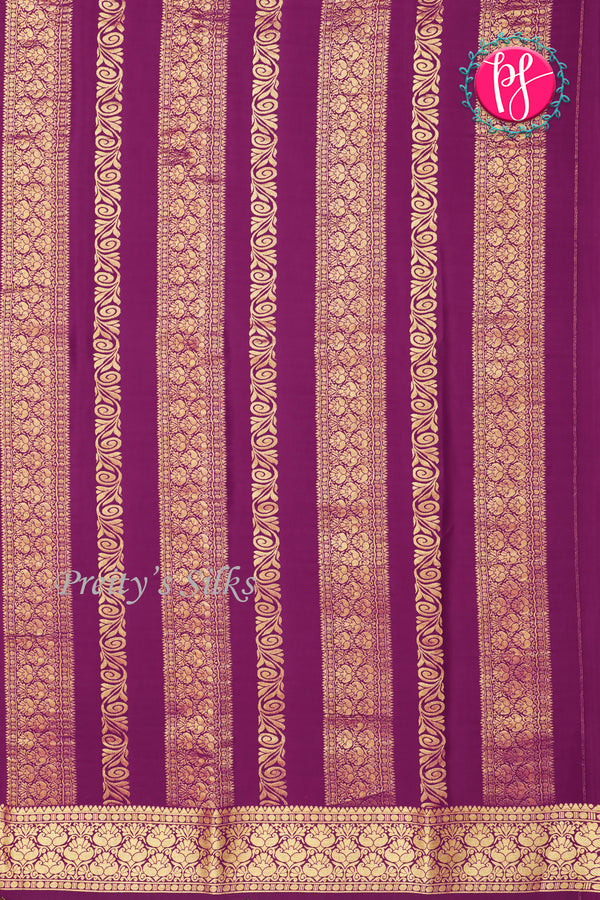 Pure Mysore Crepe Silk Saree-Olive green And DeepBurgundy -PA46832