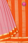 Pure Mysore Crepe Silk Saree -Deep Rose And Orange-PF86048