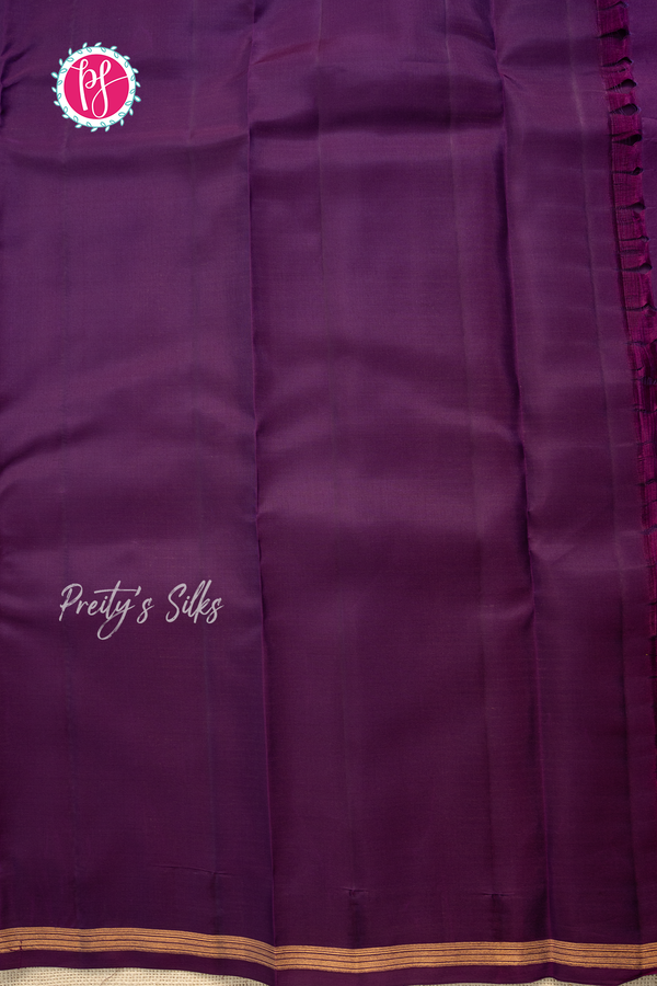 Half Pure Kanchipuram Silk Saree -Pastelgreen with Purple-PA56648