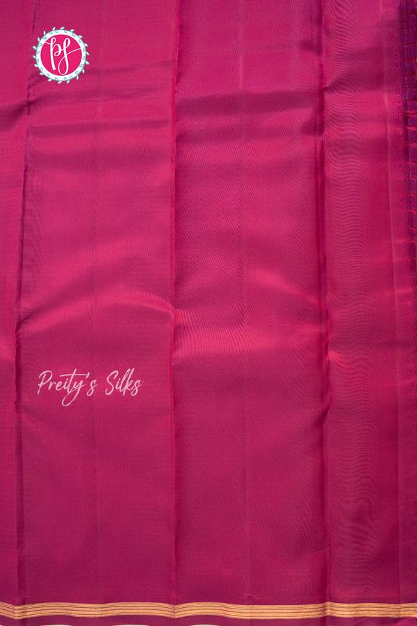 Half Pure Kanchipuram Silk Saree -Orange with Marron-PA56648