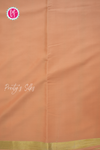 Pure Mysore Crepe Silk Saree-Crimson red And Lightpeach-PA56111