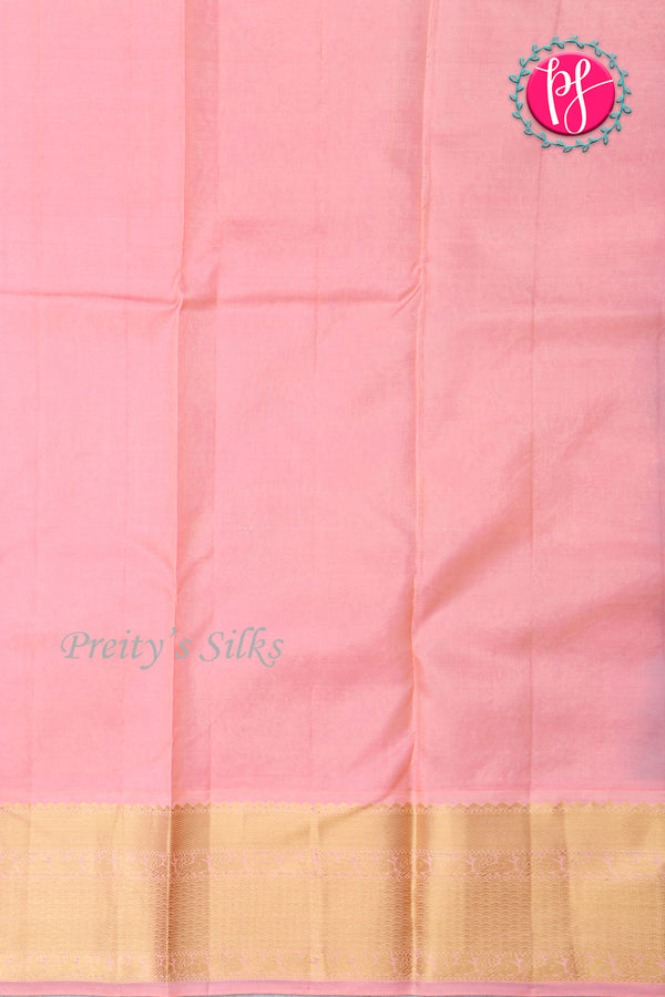 Pure Brocade Kanchipuram Silk Saree-Green And Pastelpink-PA26193