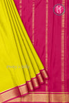 Pure Mysore Crepe Silk Saree -Olive Green And Pink-PF82615
