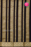 Pure Mysore Crepe Silk Saree-Mustardyellow And Black-PA46832