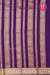 Pure Mysore Crepe Silk Saree-Pastelblue And Purple-PA46832