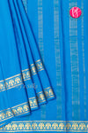 Pure Mysore Crepe Silk Saree-Gandaberunda Border-Anandablue-PA20598