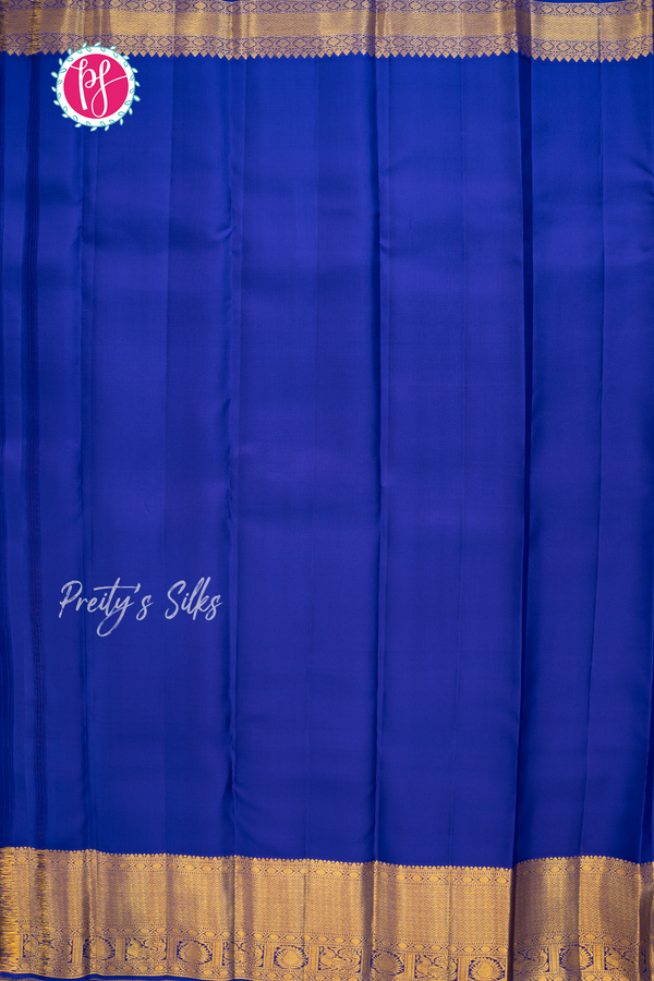 Pure Brocade Kanchipuram Silk Saree -Royalblue-PA56713