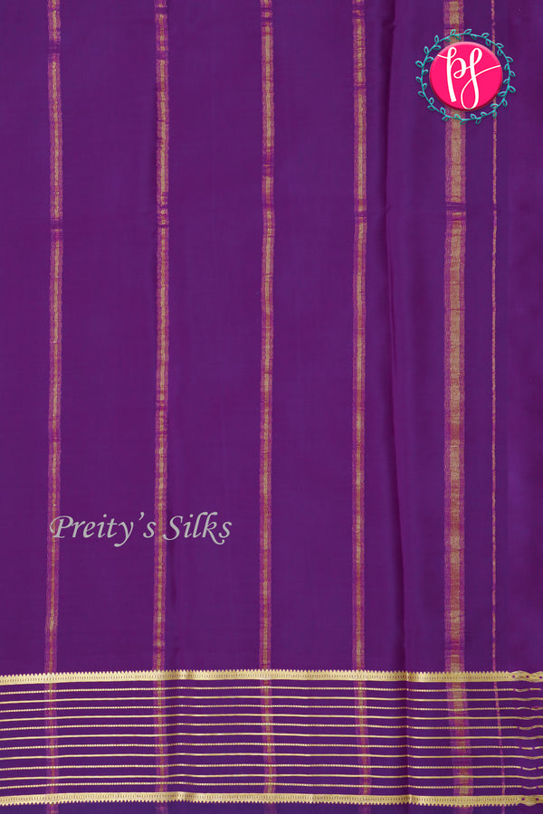 Pure Mysore Crepe Silk Saree-Olivegreen And Deepvoilet-PA28865