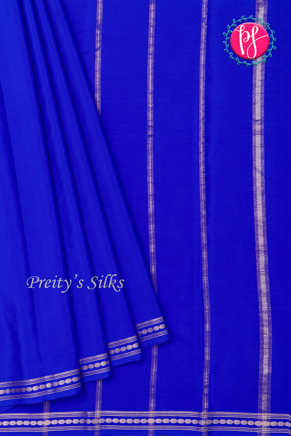 Pure Mysore Crepe Silk Saree-Royalblue-PA20546