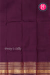 Half Pure Kanchipuram Silk Saree-Grayish-purple pink And Marron-PA25779