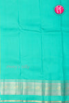 Half Pure Kanchipuram Silk Saree-Sage Green And Bright Turquoise-PA25832