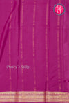 Pure Mysore Crepe Silk Saree-Coral pink And Mejentapink-PA28937