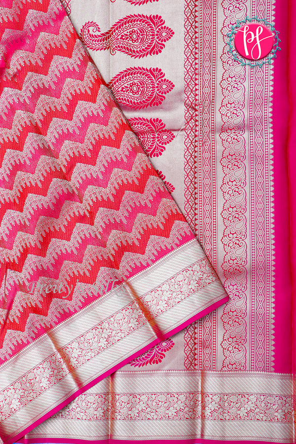 Pure Kanchipuram Silk Saree-Pink-PA27188