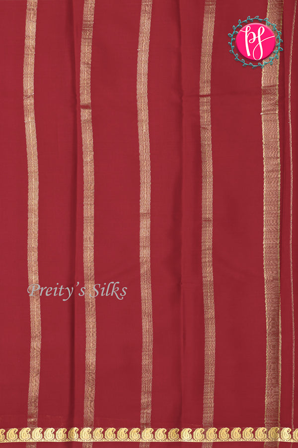 Pure Mysore Crepe Silk Saree-Marron-PA21766