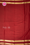 Pure Mysore Crepe Silk Saree-Seagreen And Maroon- PA56208