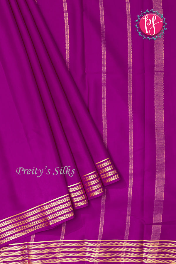 Pure Mysore Crepe Silk Saree -Purple-PA03145