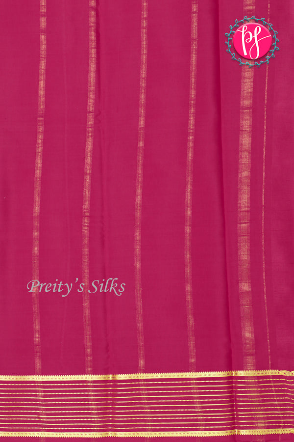 Pure Mysore Crepe Silk Saree-Royal Blue And Deepmejentapink-PA28865