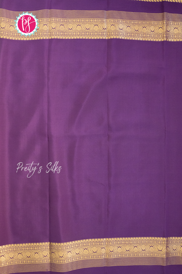 Pure Mysore Crepe Silk Saree-Lavender And Purple-PA57365