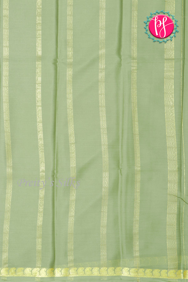 Pure Mysore Crepe Silk Saree-Light Olivegreen-PA21766