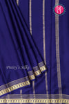 Pure Mysore Crepe Silk Saree -Navyblue-PA03096